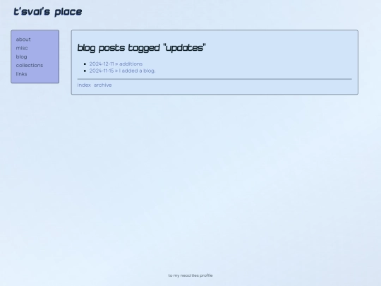 blog/tags/updates screenshot