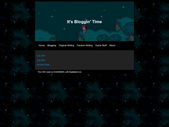 Blogging screenshot