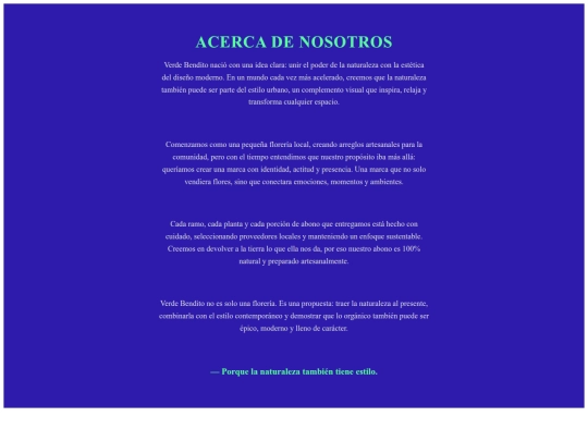 Página Oficial de VERDE BENDITO/acerca screenshot