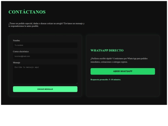 Página Oficial de VERDE BENDITO/contacto screenshot