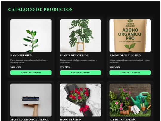 Página Oficial de VERDE BENDITO/productos screenshot