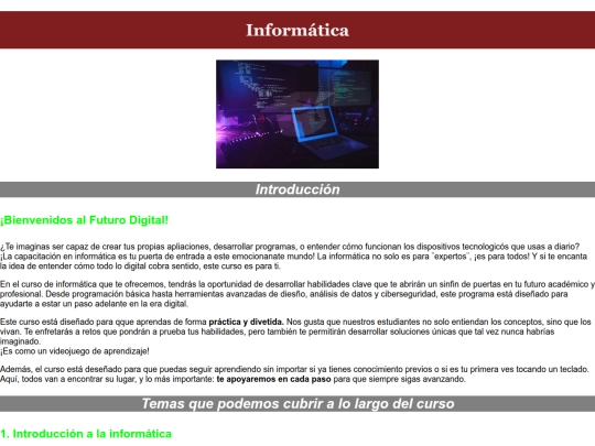 Proyecto HTML/Informática screenshot