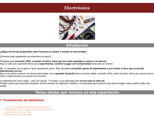 Proyecto HTML/electrónica screenshot
