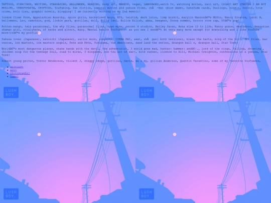 Interests screenshot