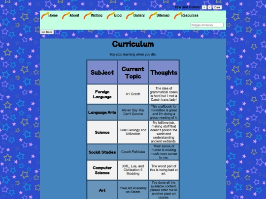 curriculum screenshot