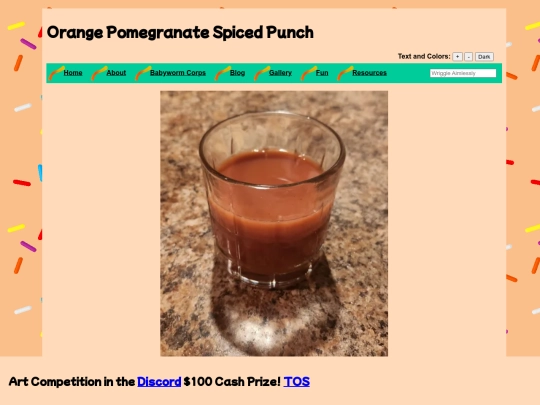 recipes/orangepomspicedpunch screenshot