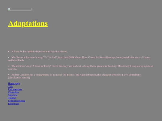 A rose for Emily. Html/Adaptations screenshot