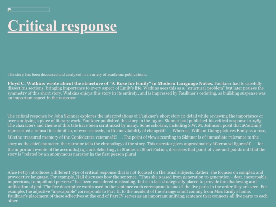 Critical response screenshot