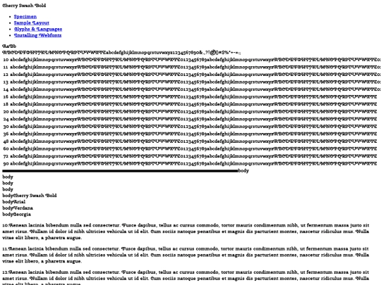 cherry swash font/cherry swash webfont/cherryswash-bold-demo screenshot