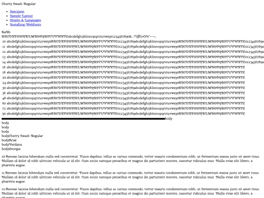 cherry swash font/cherry swash webfont/cherryswash-regular-demo screenshot