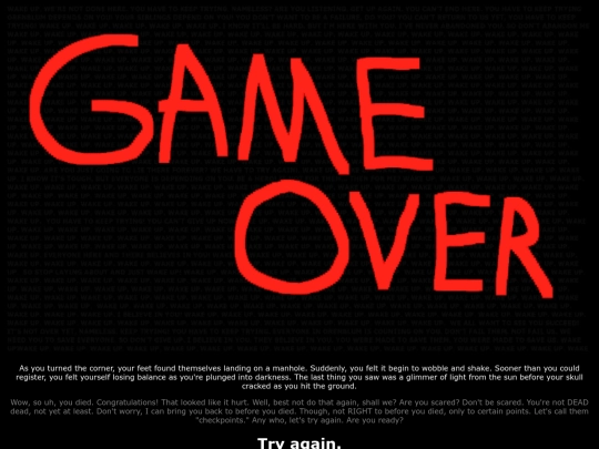 The Comedy and Tragedy of the Nameless/GameOverStart screenshot
