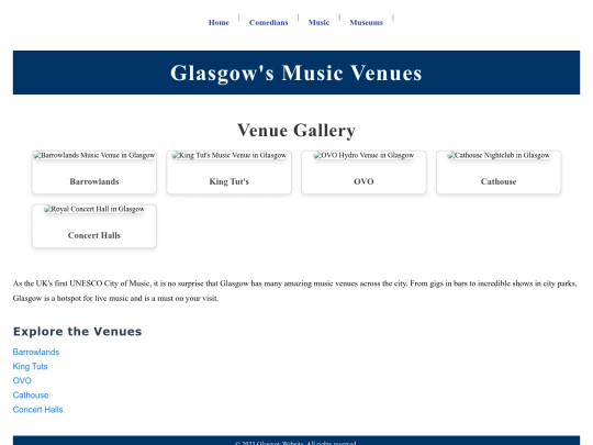 music venues screenshot