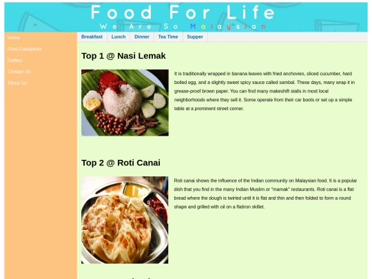 FoodCategories screenshot
