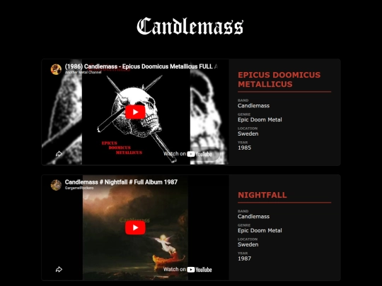 tube/candlemass screenshot