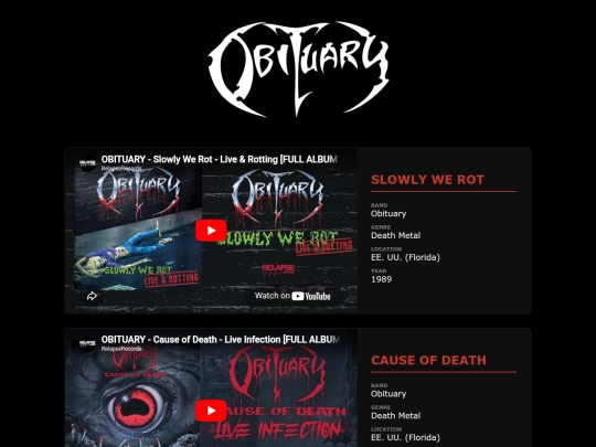 tube/obituary screenshot