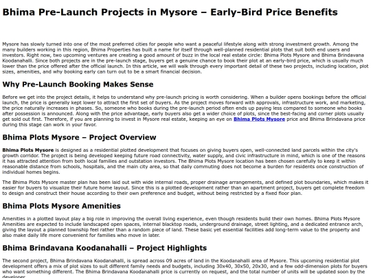 bhima-pre-launch-projects-in-mysore screenshot