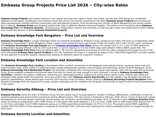 embassy-group-projects-price screenshot