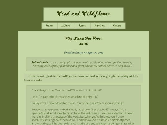 essays/names screenshot