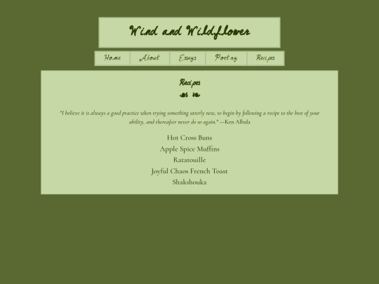 recipes screenshot