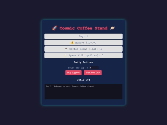 Test/cosmiccoffee screenshot
