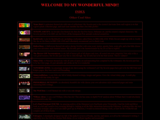 links screenshot