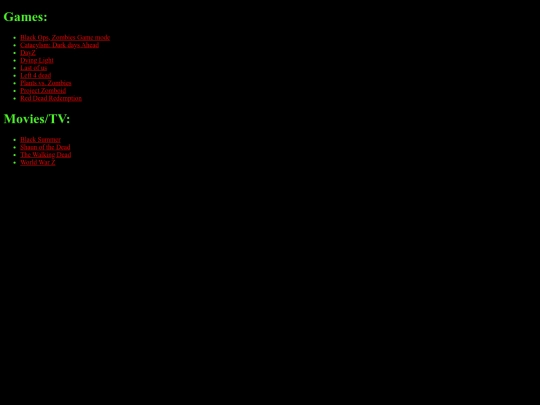 pages/listofzombiemedia screenshot
