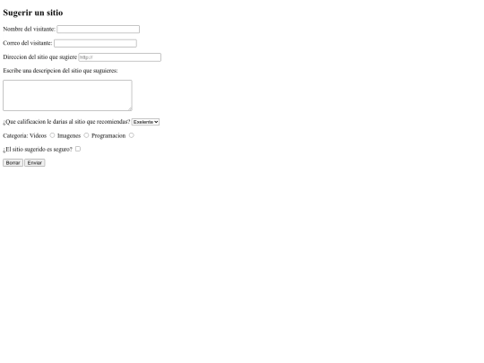 paginas/sugerencias screenshot