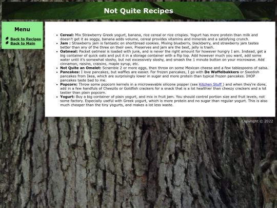 recipes/notquite screenshot