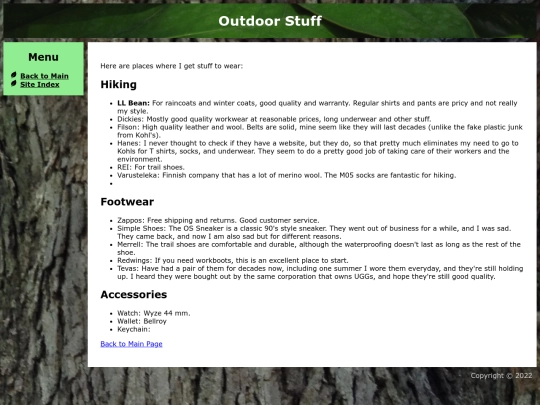 reviews/outdoors screenshot