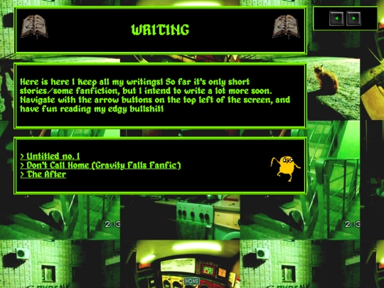 writing screenshot