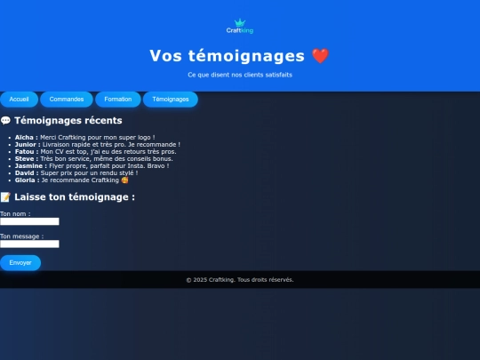 temoignages screenshot
