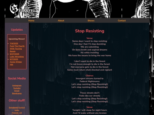 lyrics/stop-resisting screenshot