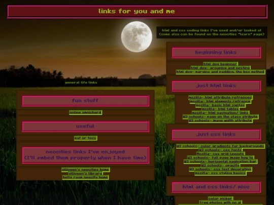 links screenshot