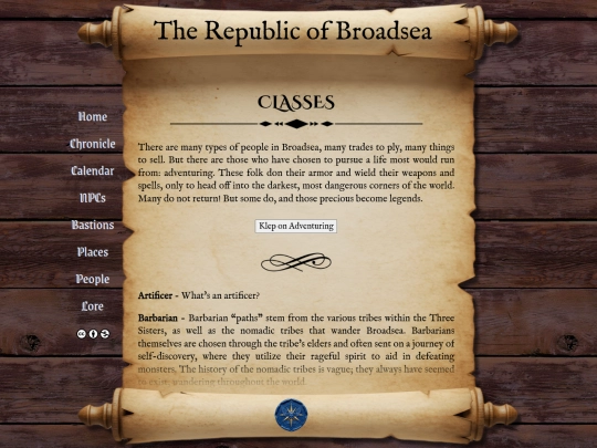 classes screenshot