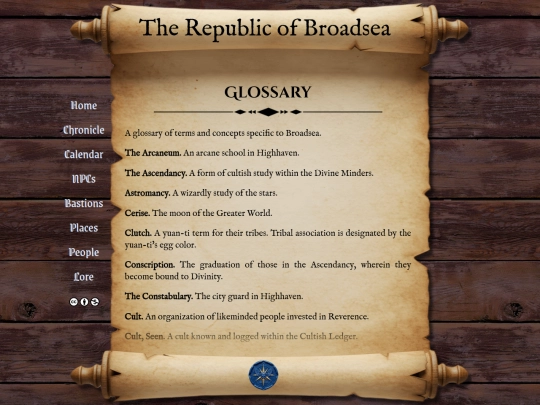 glossary screenshot