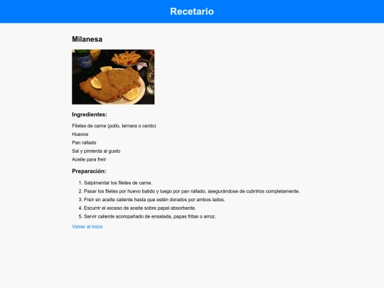 recetario/milanesa screenshot