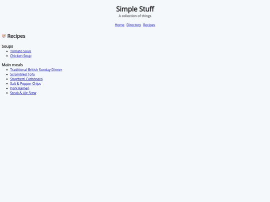 recipes screenshot