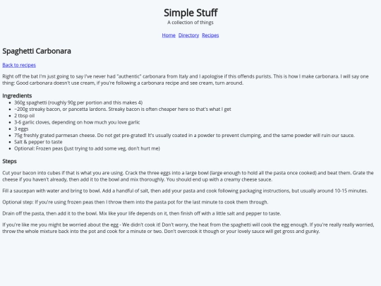 recipes/spaghetti-carbonara screenshot