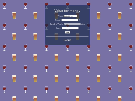 boozeCalc screenshot