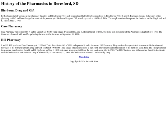 history/regionalhistories/usa/sd/union/beresford/business/pharmacy screenshot