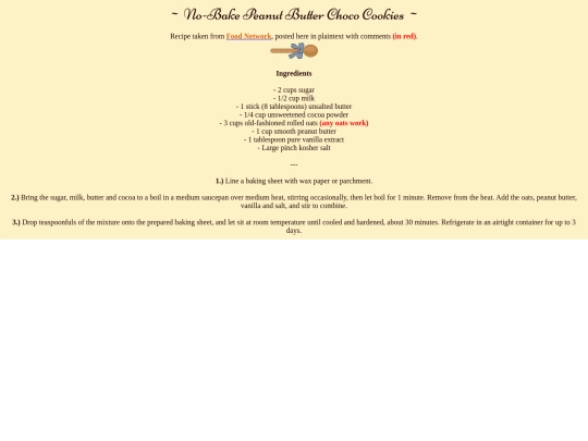 other/archive/food/recipe/nobakecookies screenshot