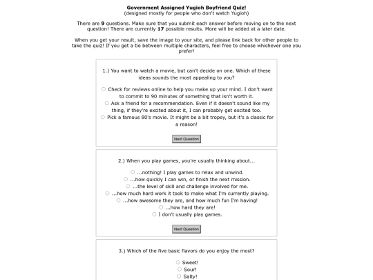 yugioh/boyfriendquiz screenshot
