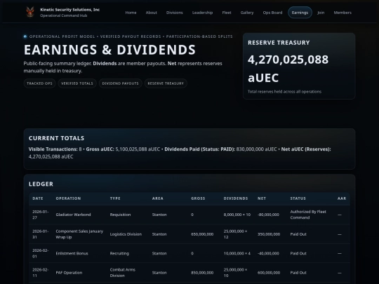 earnings screenshot