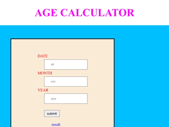 Age calculator  screenshot