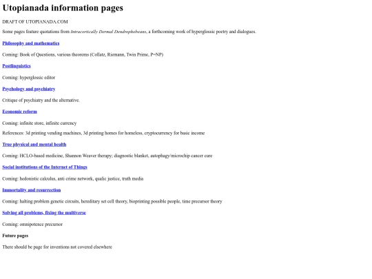 utopianada/infopages screenshot