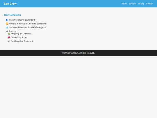 services screenshot