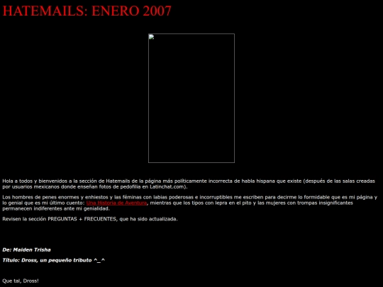 dross/Hatemails/2007/Enero2007 screenshot