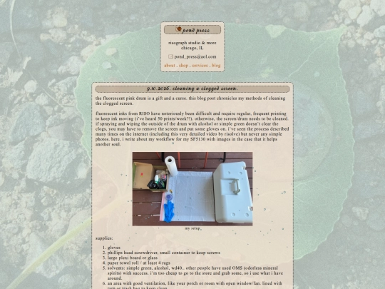 blog screenshot