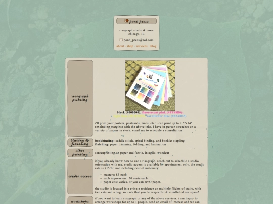 services screenshot