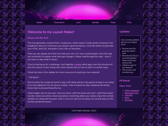 Characters screenshot